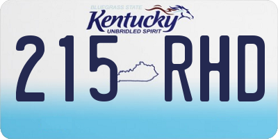 KY license plate 215RHD