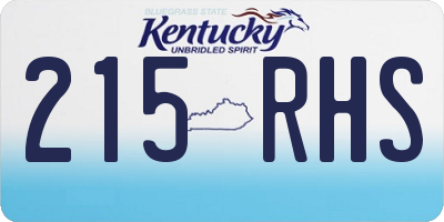 KY license plate 215RHS