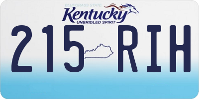 KY license plate 215RIH