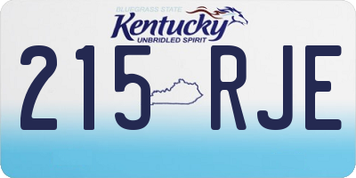 KY license plate 215RJE