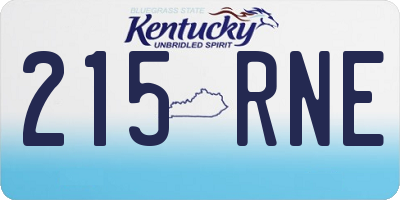 KY license plate 215RNE