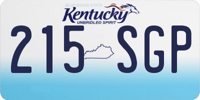 KY license plate 215SGP