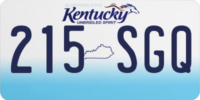 KY license plate 215SGQ