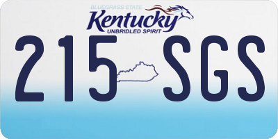 KY license plate 215SGS