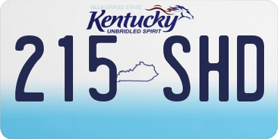 KY license plate 215SHD