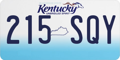 KY license plate 215SQY