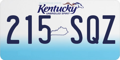 KY license plate 215SQZ