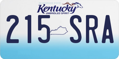 KY license plate 215SRA