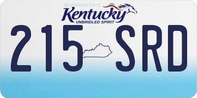 KY license plate 215SRD