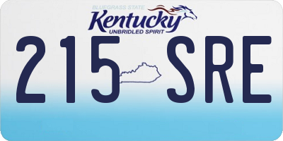 KY license plate 215SRE