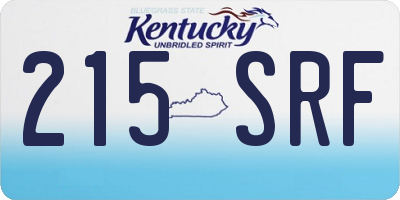 KY license plate 215SRF