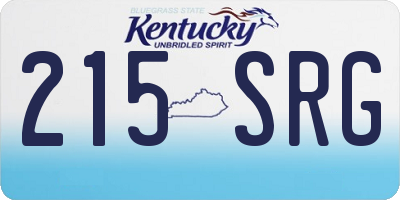 KY license plate 215SRG