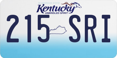 KY license plate 215SRI
