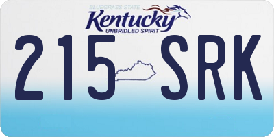 KY license plate 215SRK