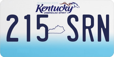 KY license plate 215SRN