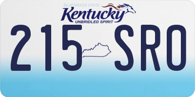 KY license plate 215SRO