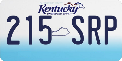 KY license plate 215SRP