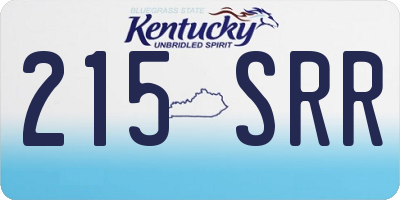 KY license plate 215SRR