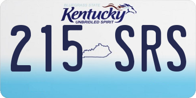 KY license plate 215SRS
