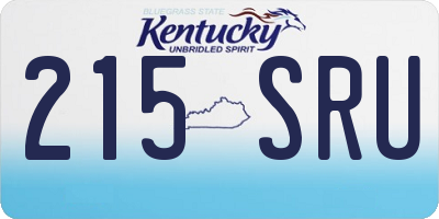 KY license plate 215SRU