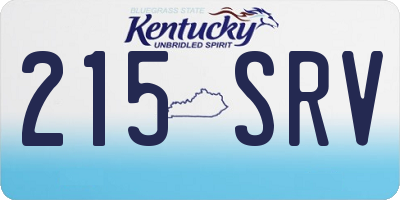 KY license plate 215SRV