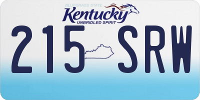 KY license plate 215SRW