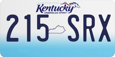 KY license plate 215SRX