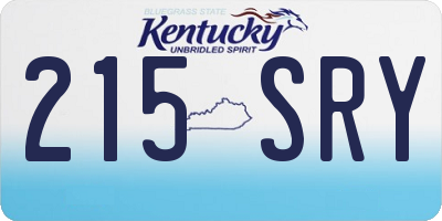 KY license plate 215SRY