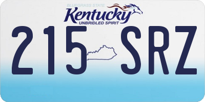 KY license plate 215SRZ