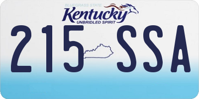 KY license plate 215SSA