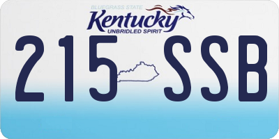KY license plate 215SSB