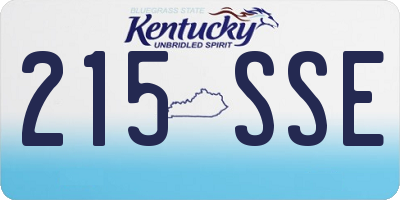 KY license plate 215SSE