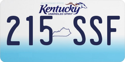 KY license plate 215SSF