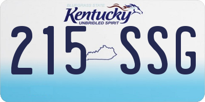 KY license plate 215SSG
