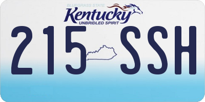 KY license plate 215SSH