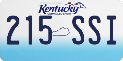 KY license plate 215SSI