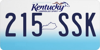 KY license plate 215SSK