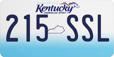 KY license plate 215SSL
