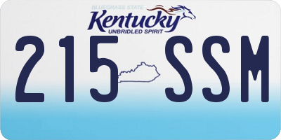 KY license plate 215SSM
