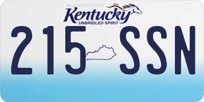 KY license plate 215SSN