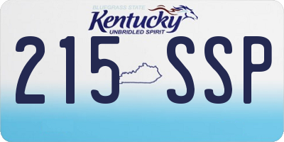 KY license plate 215SSP