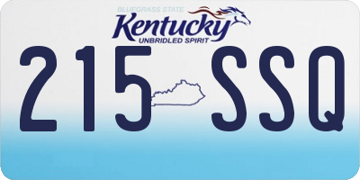 KY license plate 215SSQ