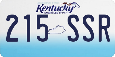 KY license plate 215SSR