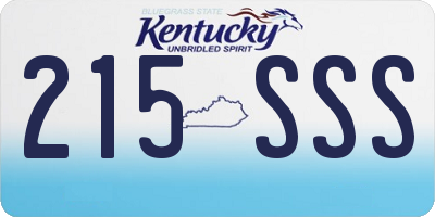 KY license plate 215SSS