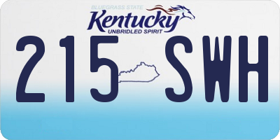 KY license plate 215SWH