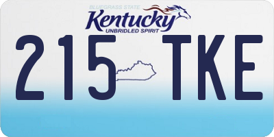 KY license plate 215TKE