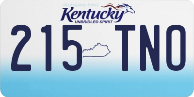 KY license plate 215TNO