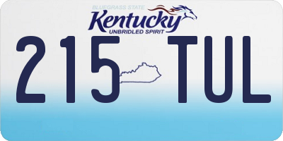 KY license plate 215TUL