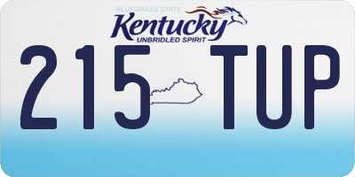 KY license plate 215TUP