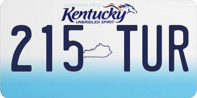 KY license plate 215TUR